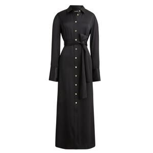J.Crew Lustrous Black Luster Crepe Shirtdress Size 4